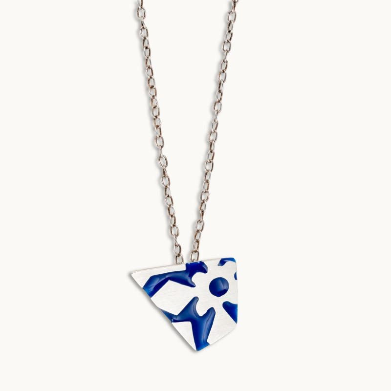 Κολιέ πολύγωνο με σμάλτο